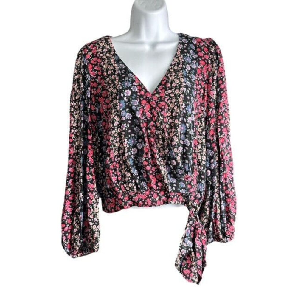 NWT! American Eagle Crop Top Floral Print Long balloon Sleeve Size Medium M Boho